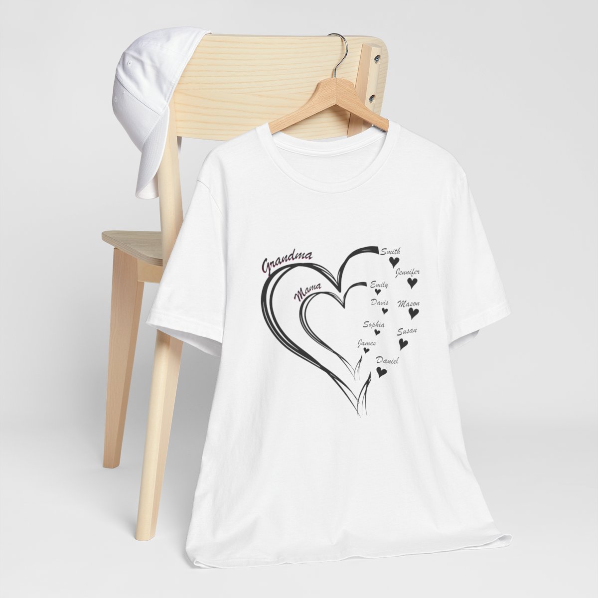 Custom Heart Mothers Day Unisex Jersey Short Sleeve Tee
