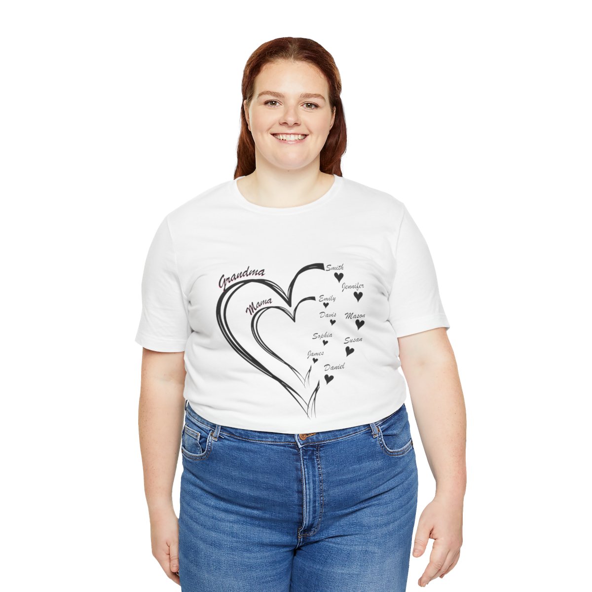 Custom Heart Mothers Day Unisex Jersey Short Sleeve Tee