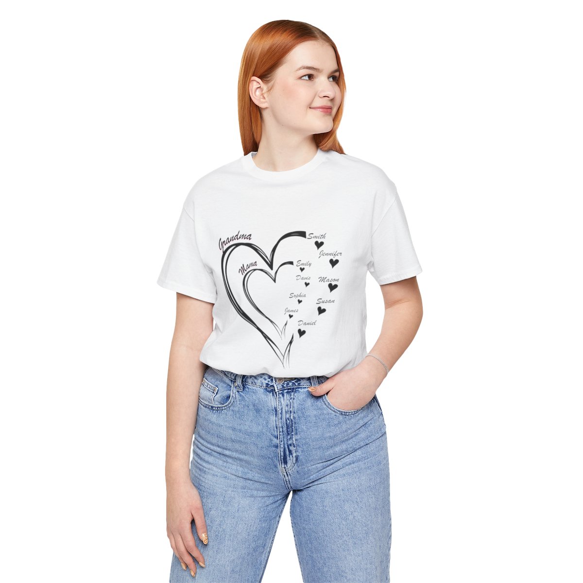 Custom Heart Mothers Day Unisex Jersey Short Sleeve Tee