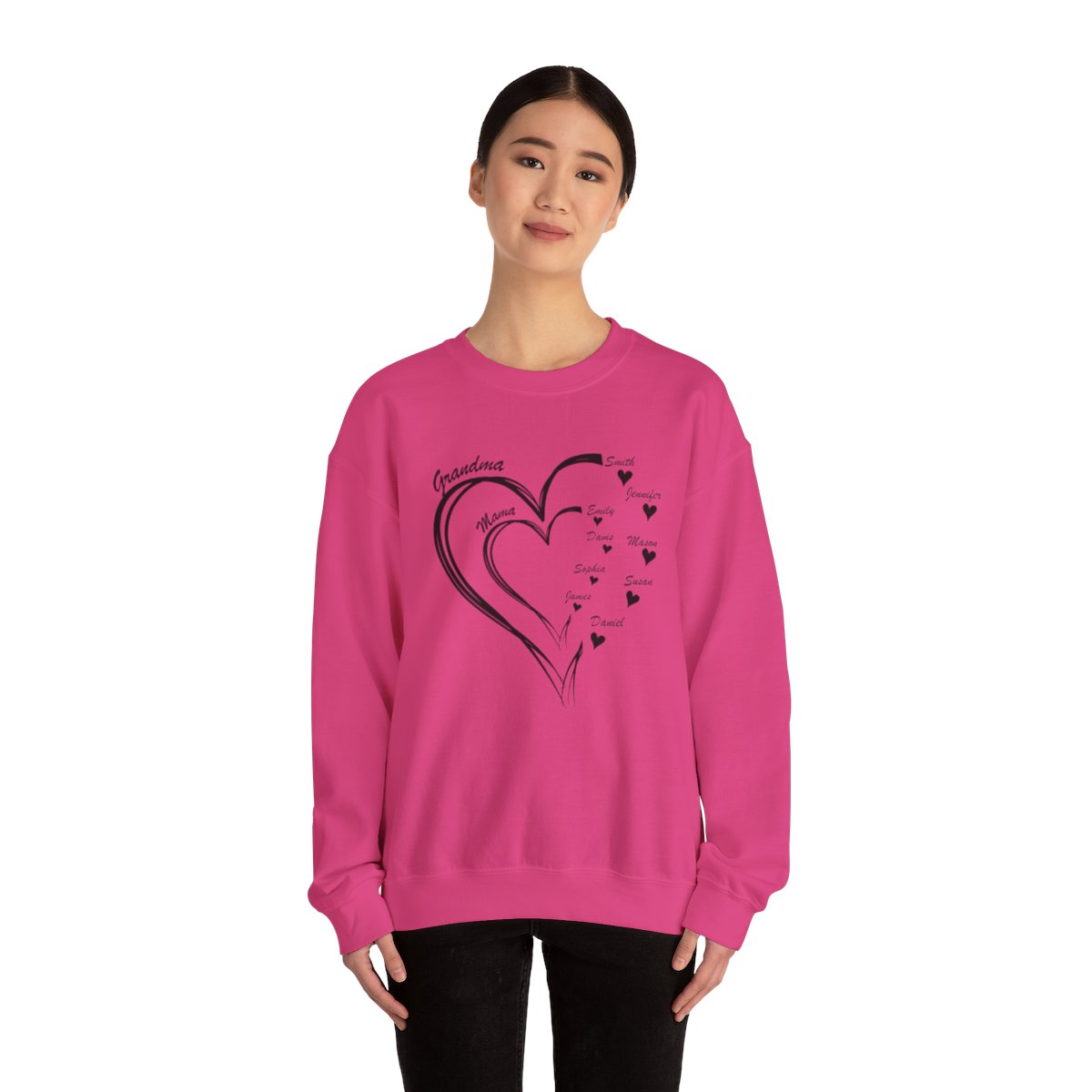 Personalized Mother's Day Heart Customized Unisex Heavy Blend™ Crewneck Sweatshirt