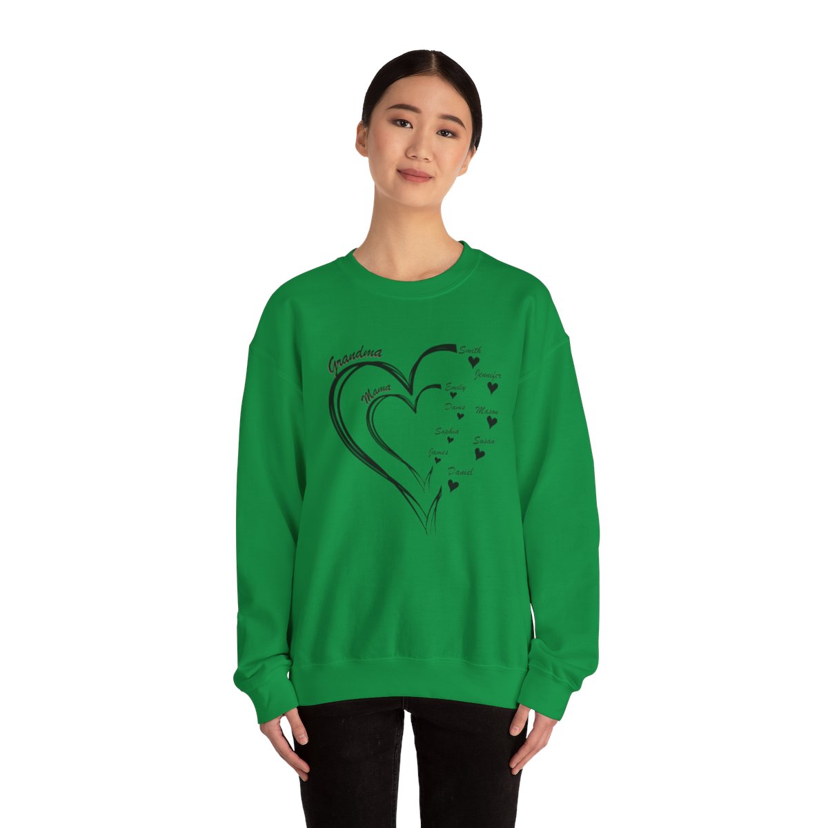 Personalized Mother's Day Heart Customized Unisex Heavy Blend™ Crewneck Sweatshirt