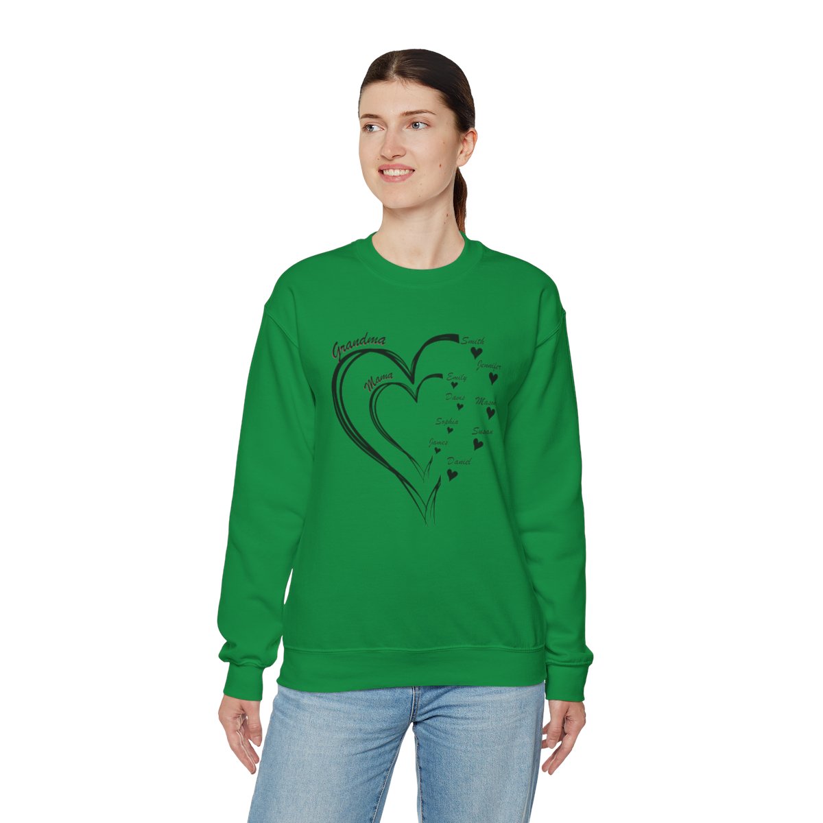 Personalized Mother's Day Heart Customized Unisex Heavy Blend™ Crewneck Sweatshirt