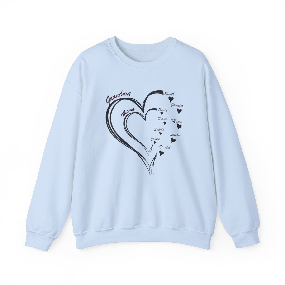 Personalized Mother's Day Heart Customized Unisex Heavy Blend™ Crewneck Sweatshirt