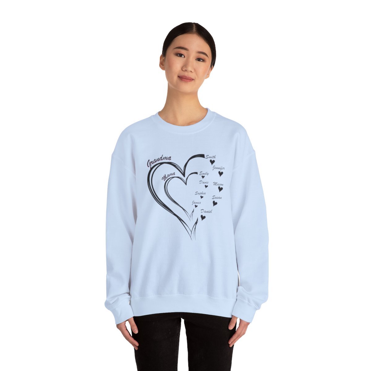 Personalized Mother's Day Heart Customized Unisex Heavy Blend™ Crewneck Sweatshirt