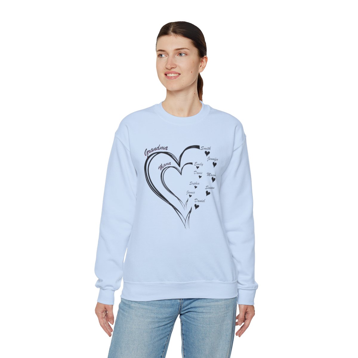 Personalized Mother's Day Heart Customized Unisex Heavy Blend™ Crewneck Sweatshirt