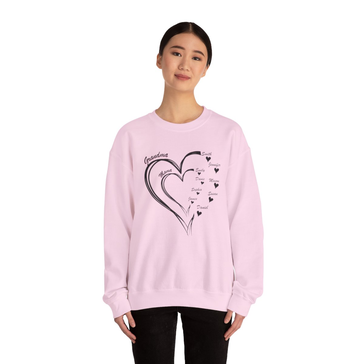 Personalized Mother's Day Heart Customized Unisex Heavy Blend™ Crewneck Sweatshirt