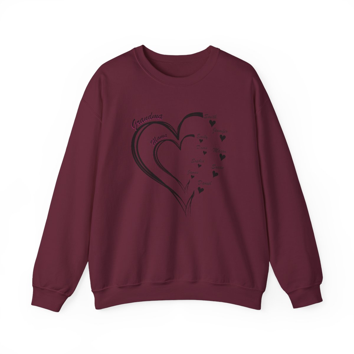 Personalized Mother's Day Heart Customized Unisex Heavy Blend™ Crewneck Sweatshirt