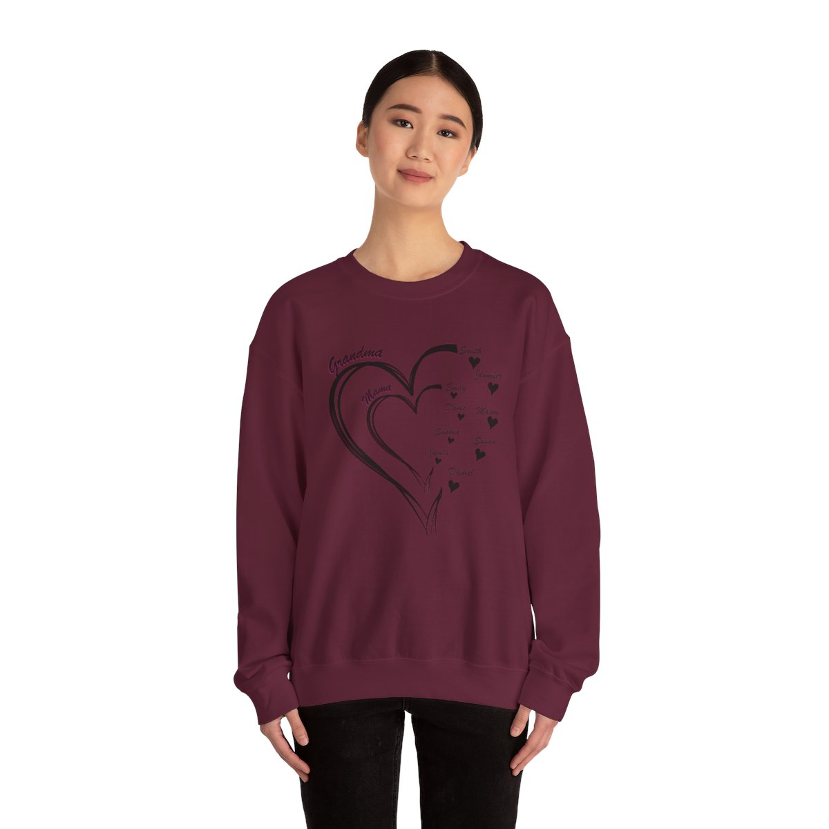 Personalized Mother's Day Heart Customized Unisex Heavy Blend™ Crewneck Sweatshirt