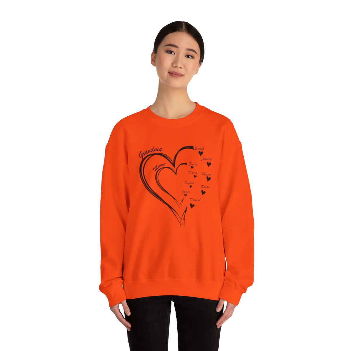 Personalized Mother's Day Heart Customized Unisex Heavy Blend™ Crewneck Sweatshirt