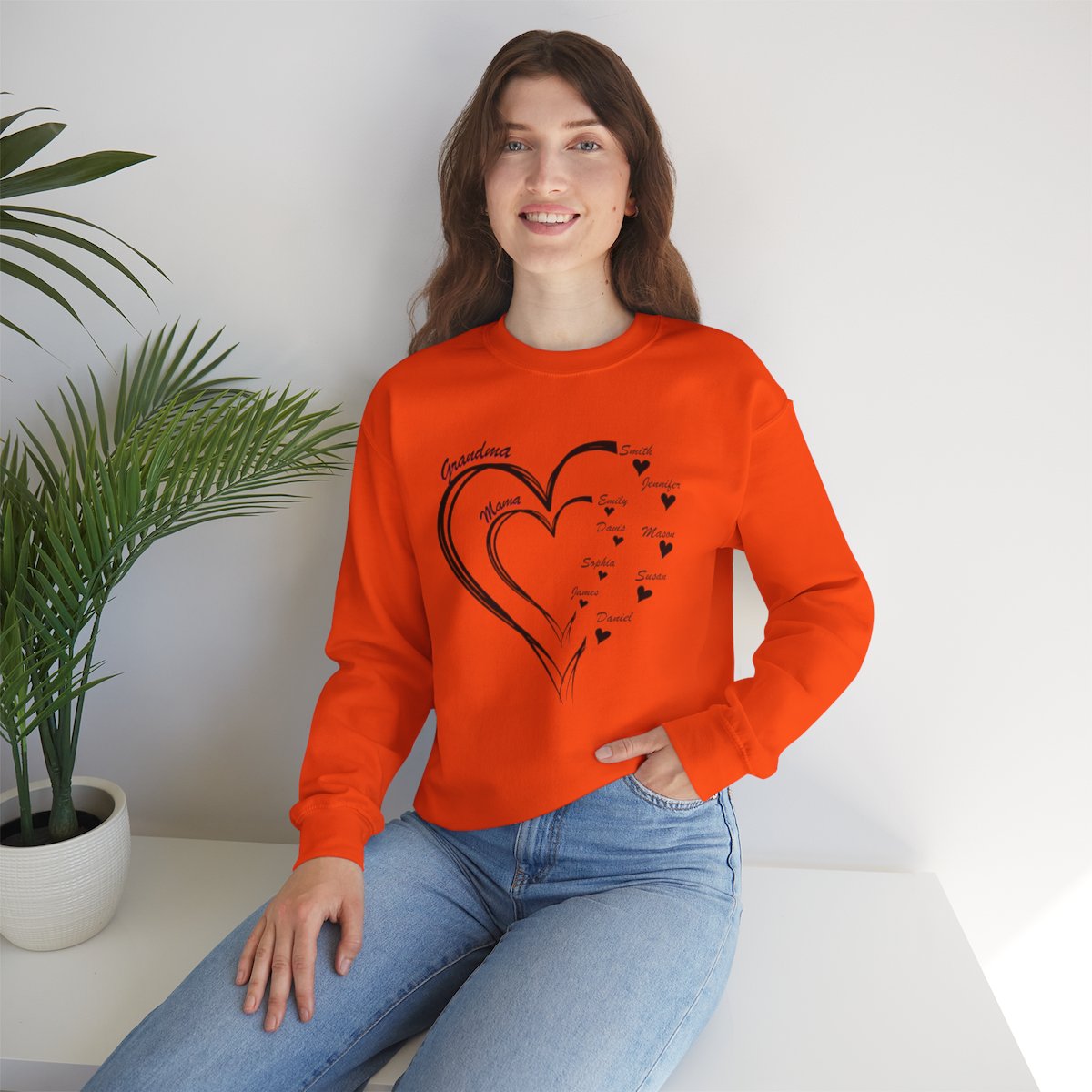 Personalized Mother's Day Heart Customized Unisex Heavy Blend™ Crewneck Sweatshirt