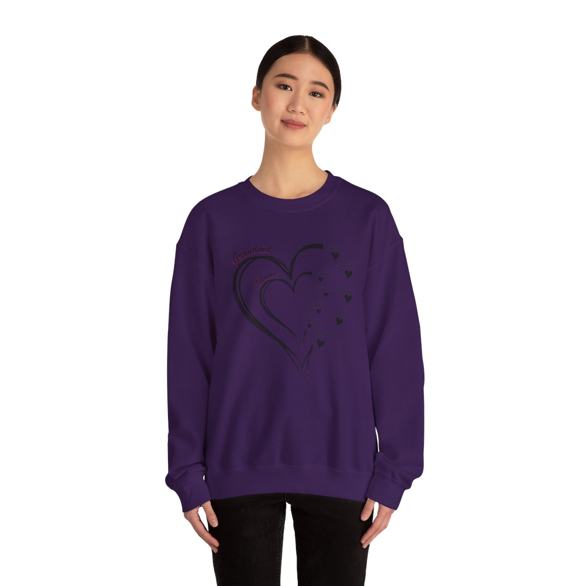 Personalized Mother's Day Heart Customized Unisex Heavy Blend™ Crewneck Sweatshirt