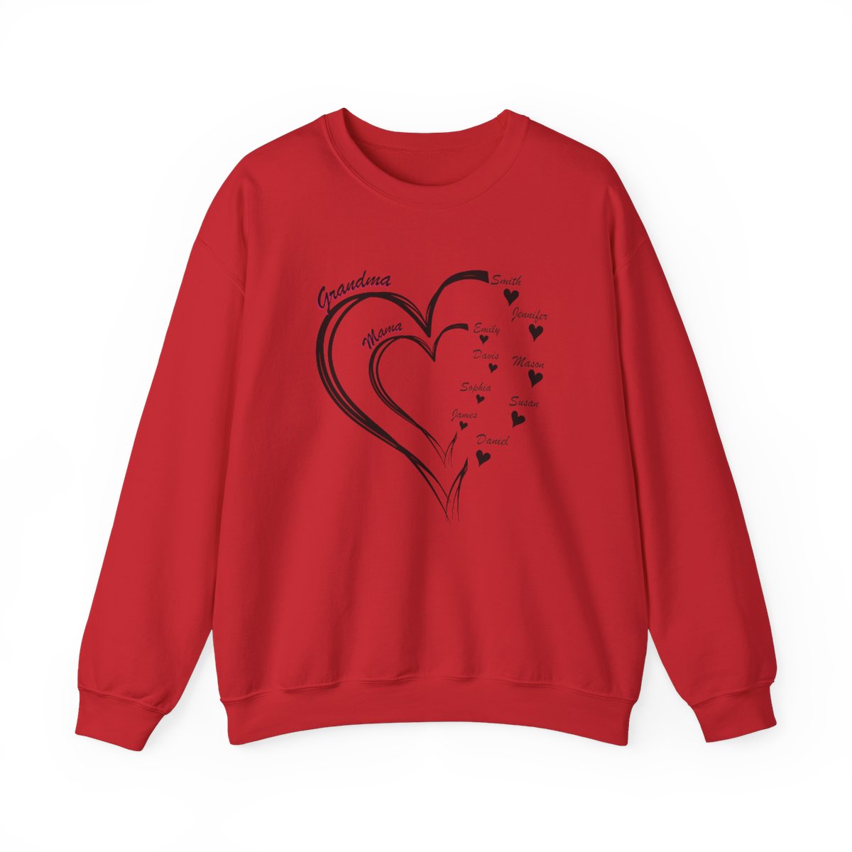Personalized Mother's Day Heart Customized Unisex Heavy Blend™ Crewneck Sweatshirt