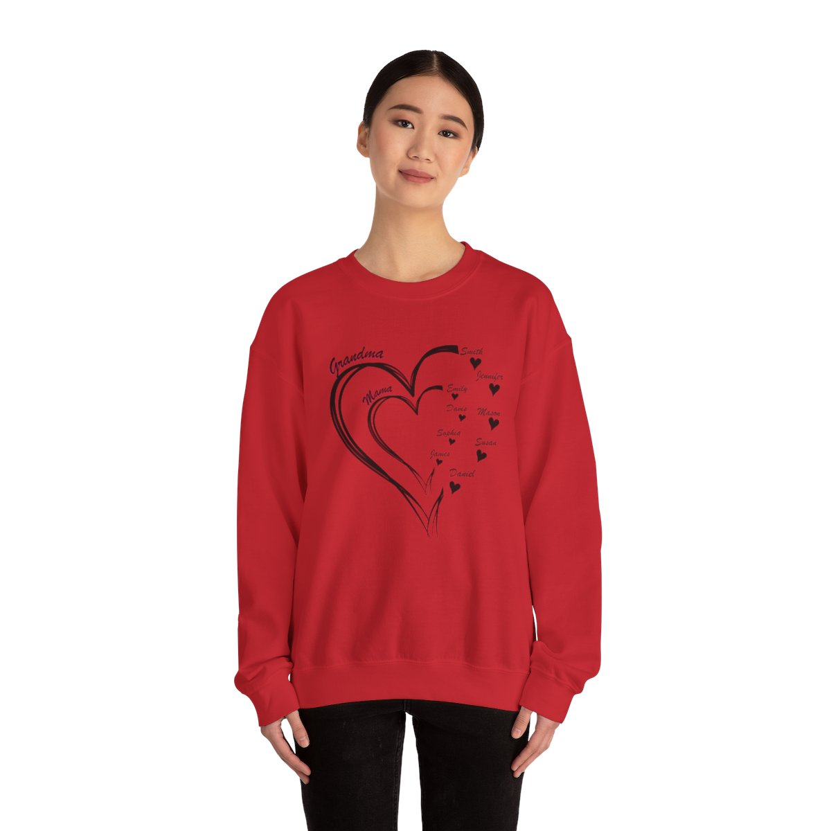 Personalized Mother's Day Heart Customized Unisex Heavy Blend™ Crewneck Sweatshirt