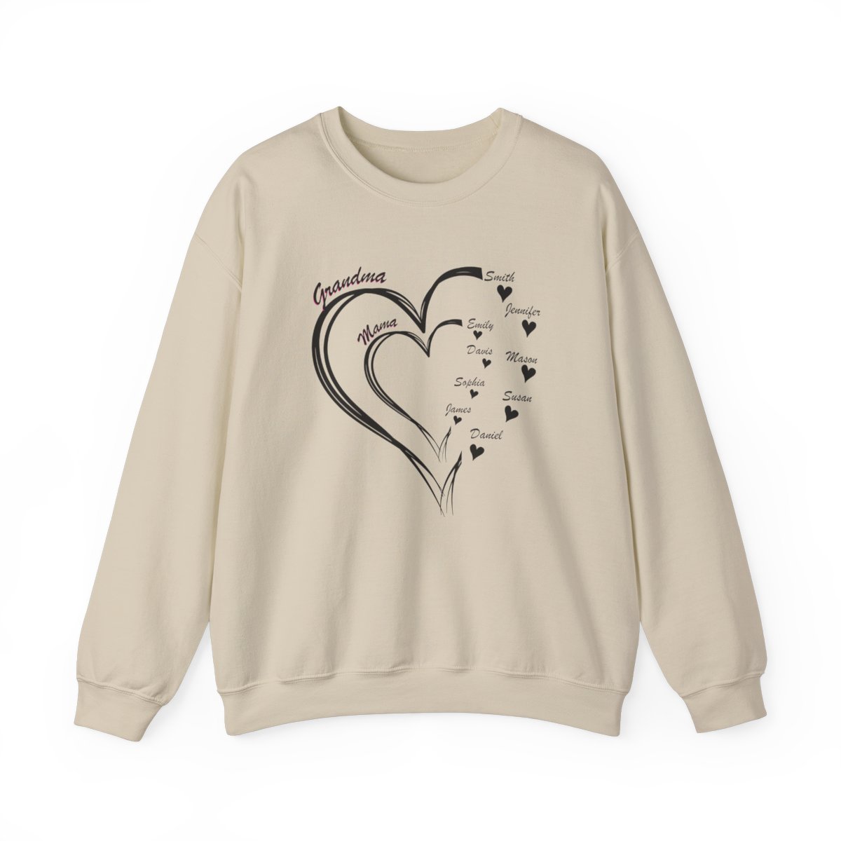 Personalized Mother's Day Heart Customized Unisex Heavy Blend™ Crewneck Sweatshirt