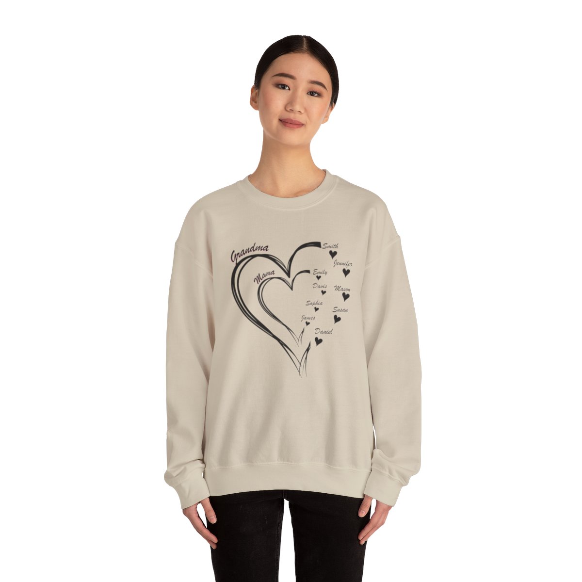 Personalized Mother's Day Heart Customized Unisex Heavy Blend™ Crewneck Sweatshirt