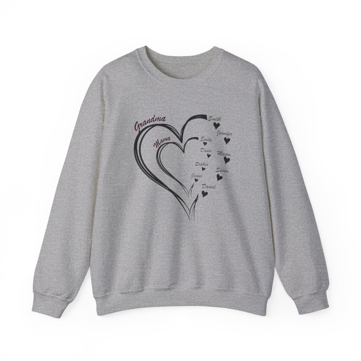 Personalized Mother's Day Heart Customized Unisex Heavy Blend™ Crewneck Sweatshirt