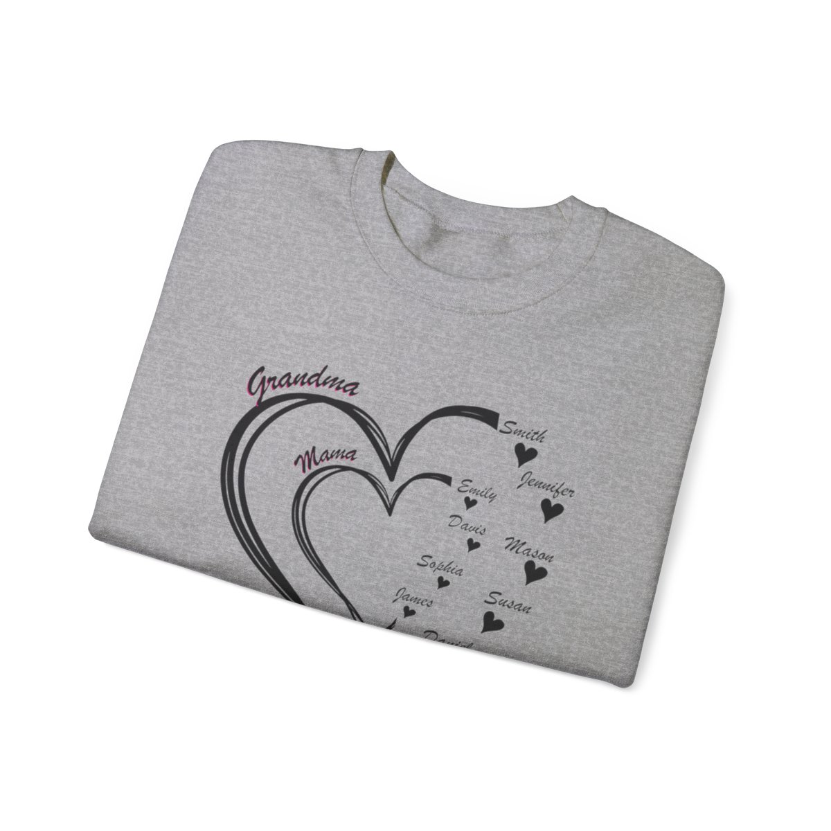 Personalized Mother's Day Heart Customized Unisex Heavy Blend™ Crewneck Sweatshirt