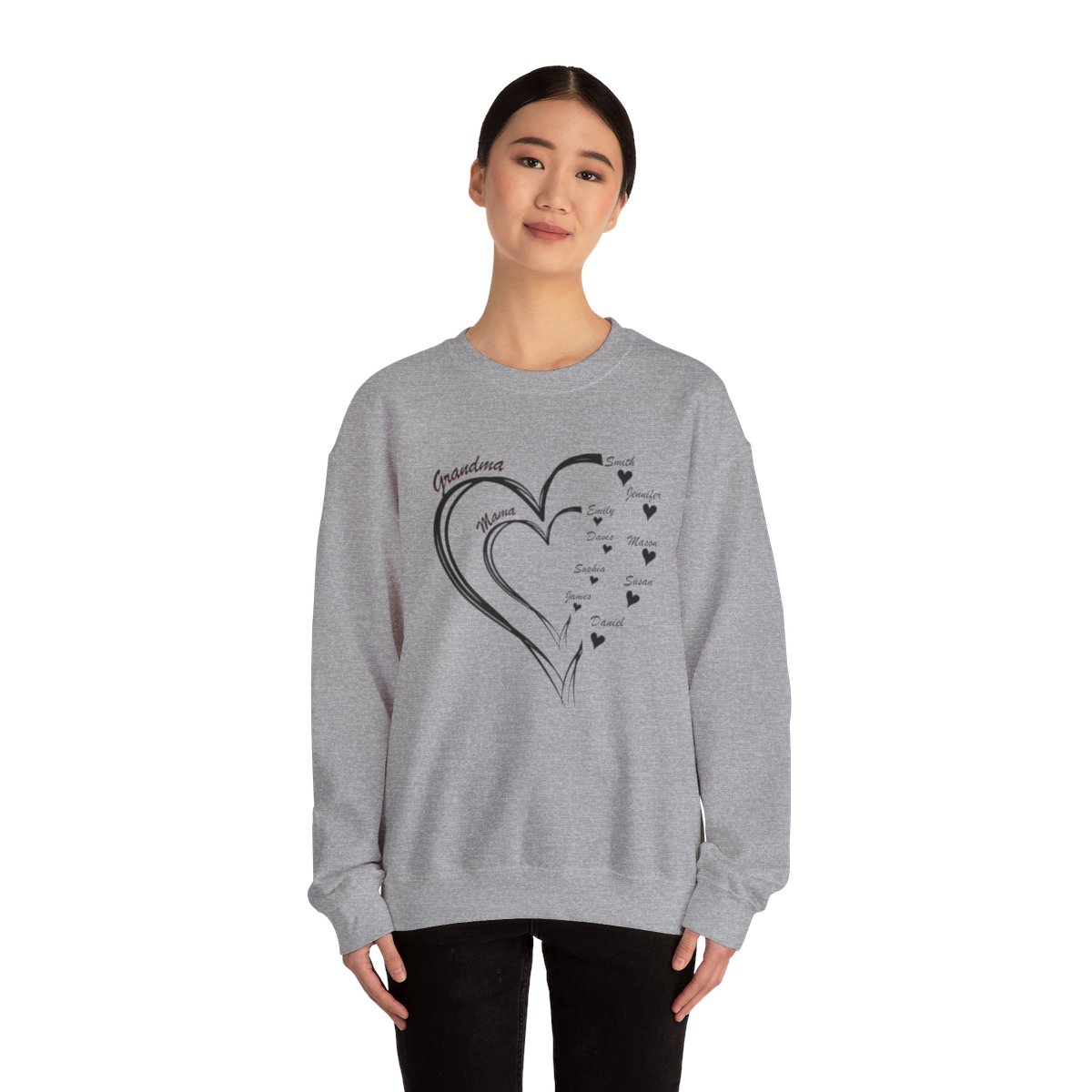 Personalized Mother's Day Heart Customized Unisex Heavy Blend™ Crewneck Sweatshirt