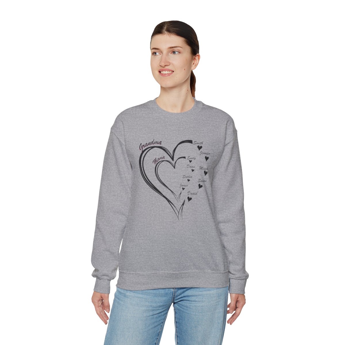Personalized Mother's Day Heart Customized Unisex Heavy Blend™ Crewneck Sweatshirt
