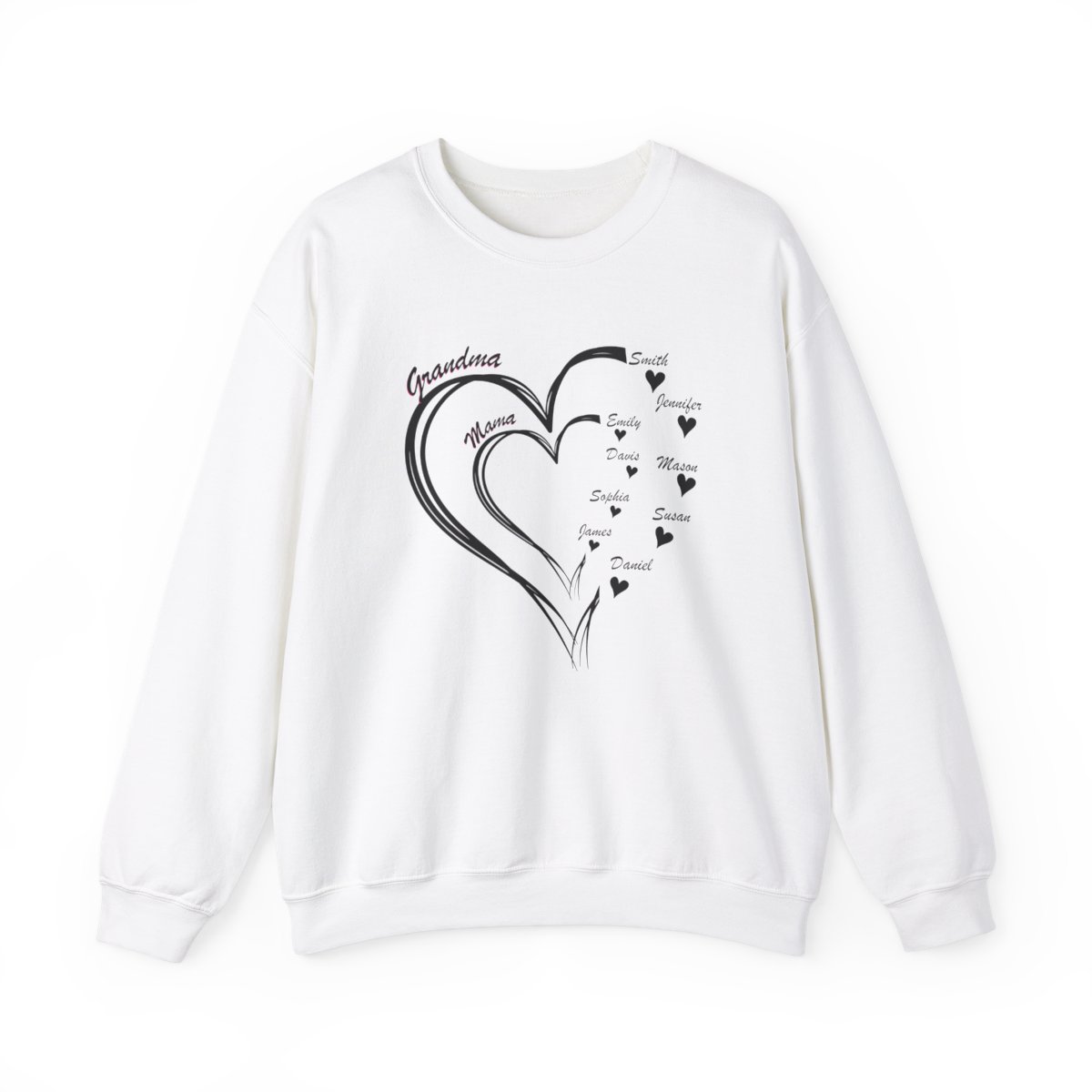 Personalized Mother's Day Heart Customized Unisex Heavy Blend™ Crewneck Sweatshirt