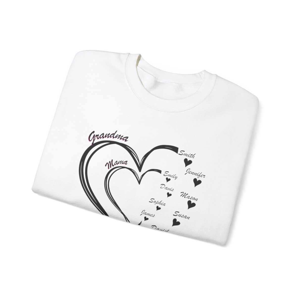 Personalized Mother's Day Heart Customized Unisex Heavy Blend™ Crewneck Sweatshirt