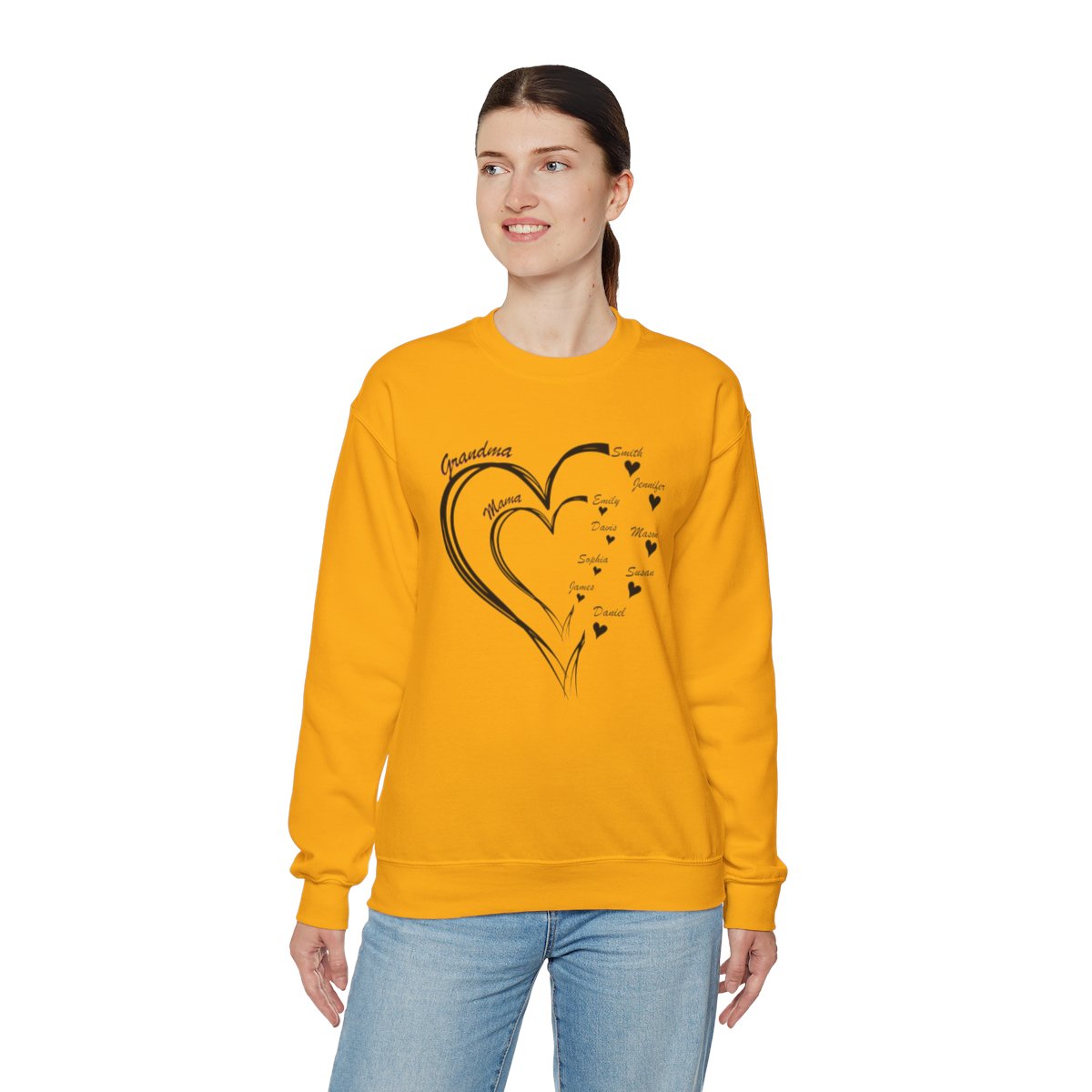 Personalized Mother's Day Heart Customized Unisex Heavy Blend™ Crewneck Sweatshirt
