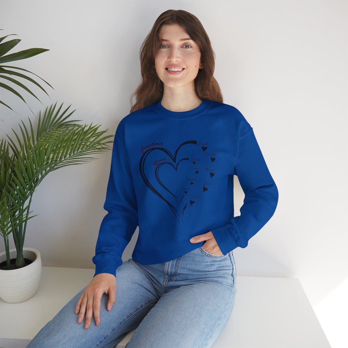 Personalized Mother's Day Heart Customized Unisex Heavy Blend™ Crewneck Sweatshirt
