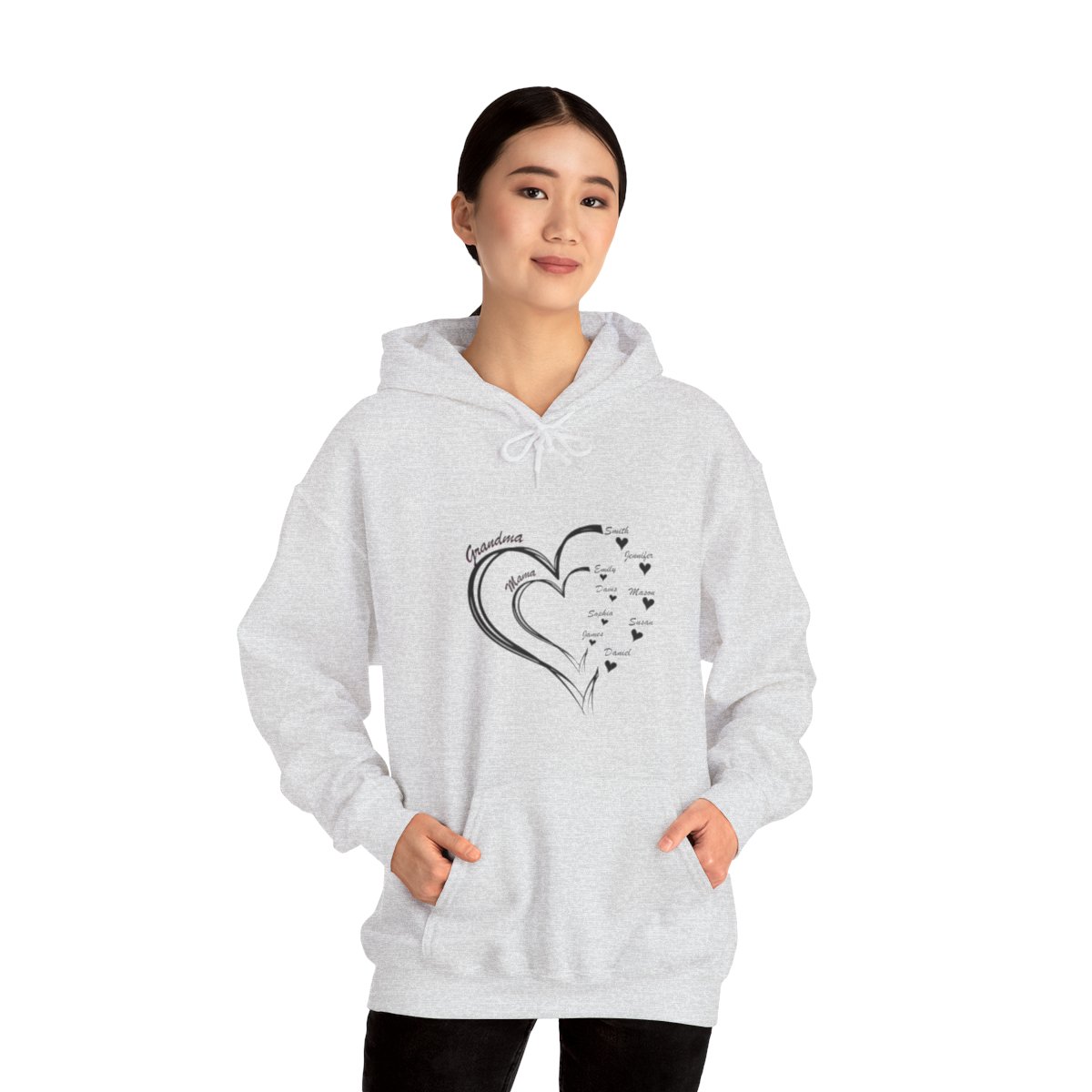 Personalized heart Mother's Day Custom Unisex Heavy Blend™ Hooded Sweatshirt