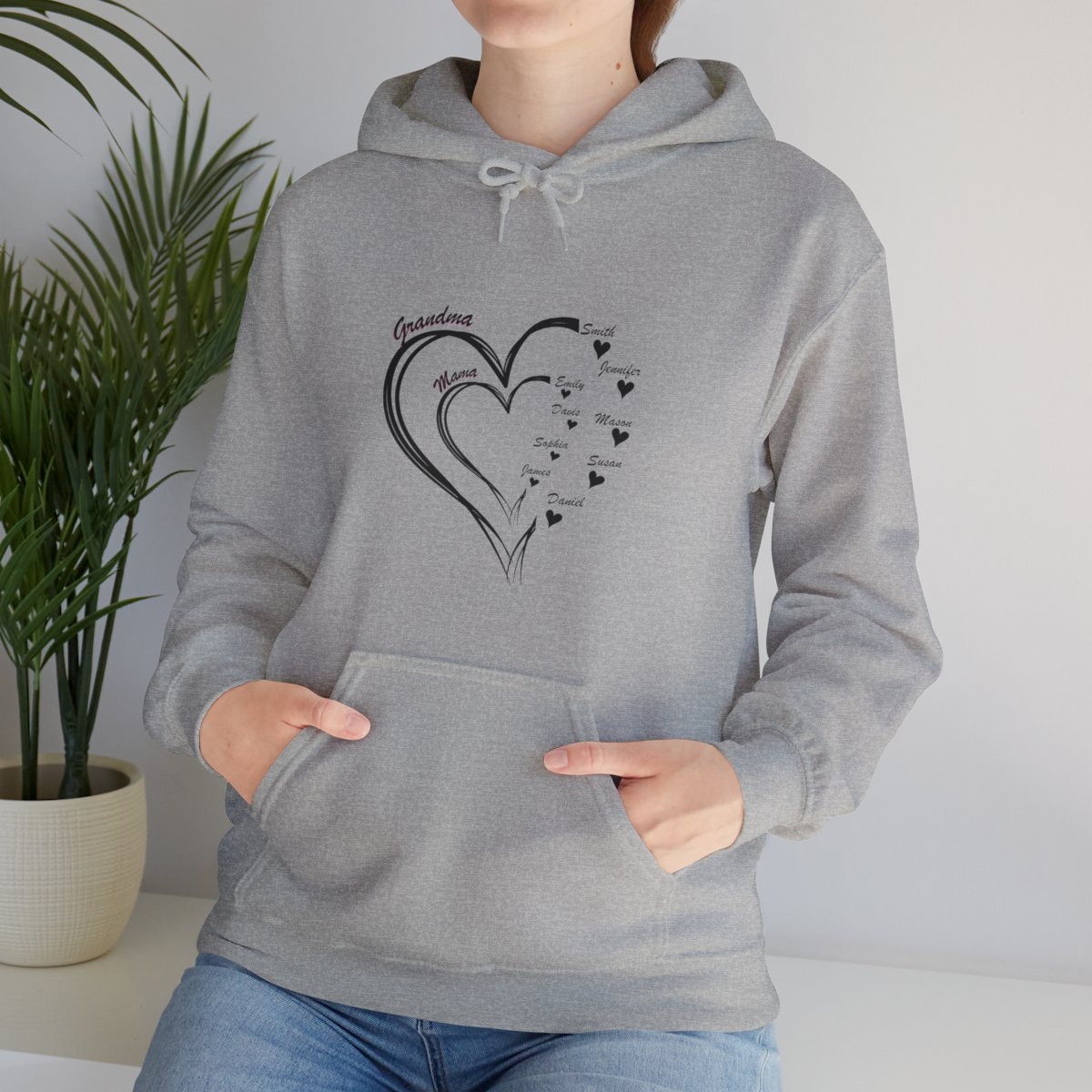Personalized heart Mother's Day Custom Unisex Heavy Blend™ Hooded Sweatshirt