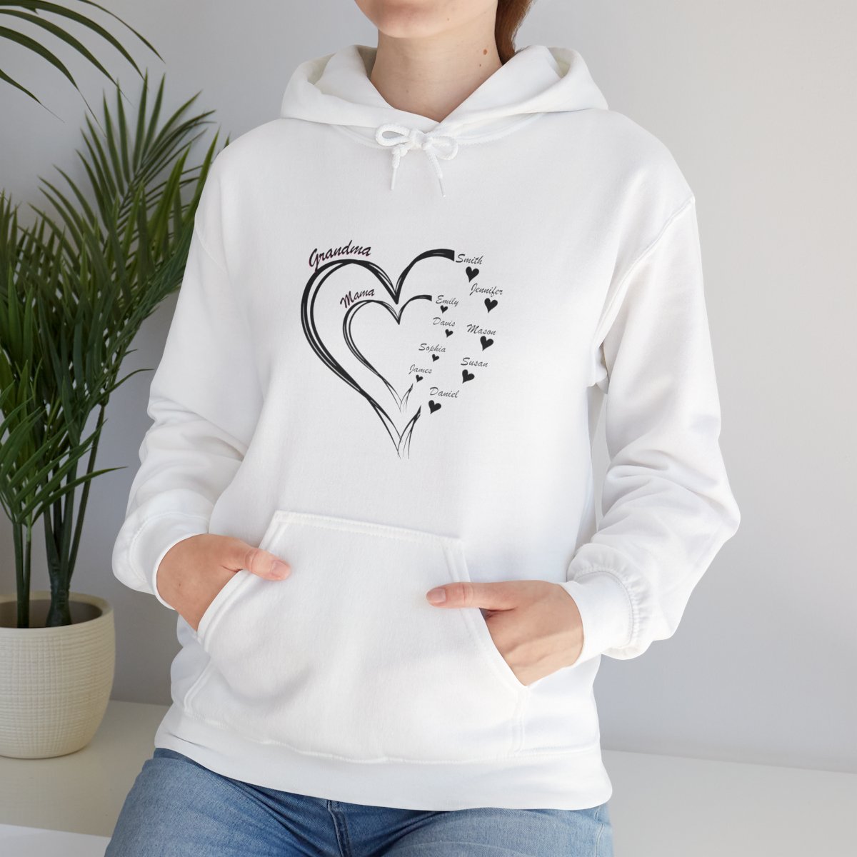 Personalized heart Mother's Day Custom Unisex Heavy Blend™ Hooded Sweatshirt