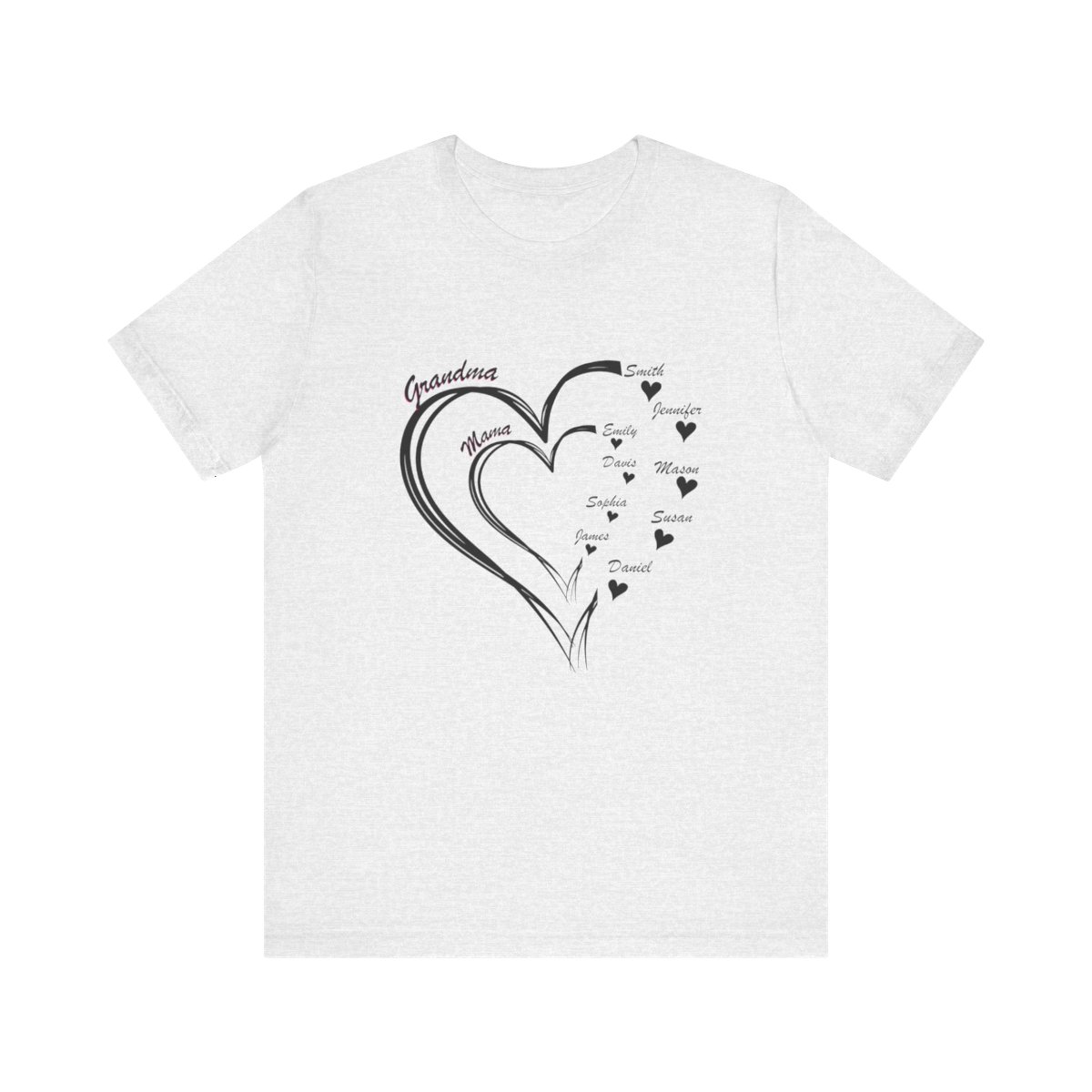 Custom Heart Mothers Day Unisex Jersey Short Sleeve Tee