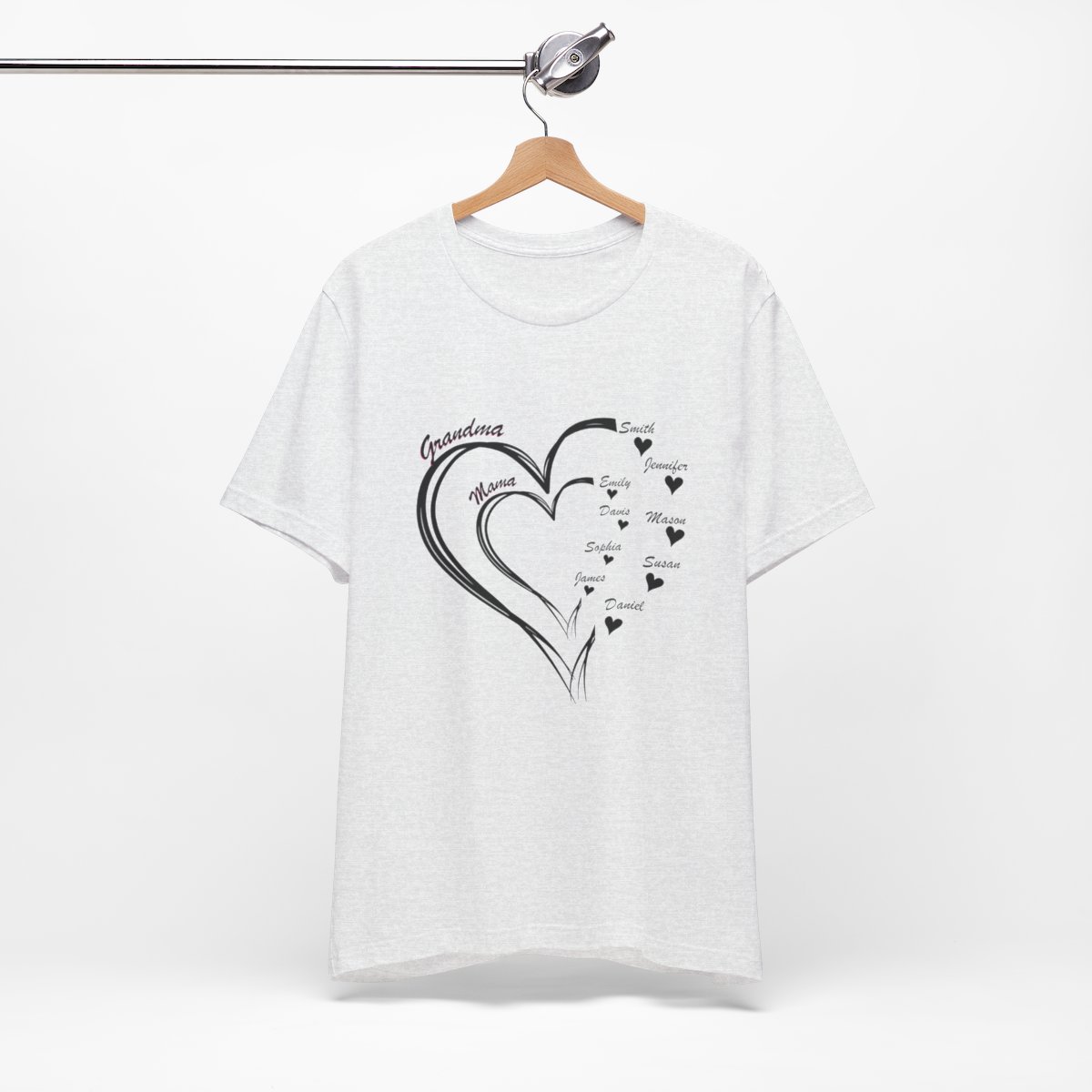 Custom Heart Mothers Day Unisex Jersey Short Sleeve Tee