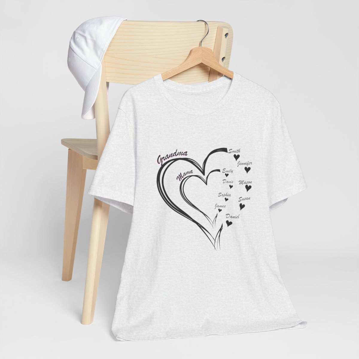 Custom Heart Mothers Day Unisex Jersey Short Sleeve Tee