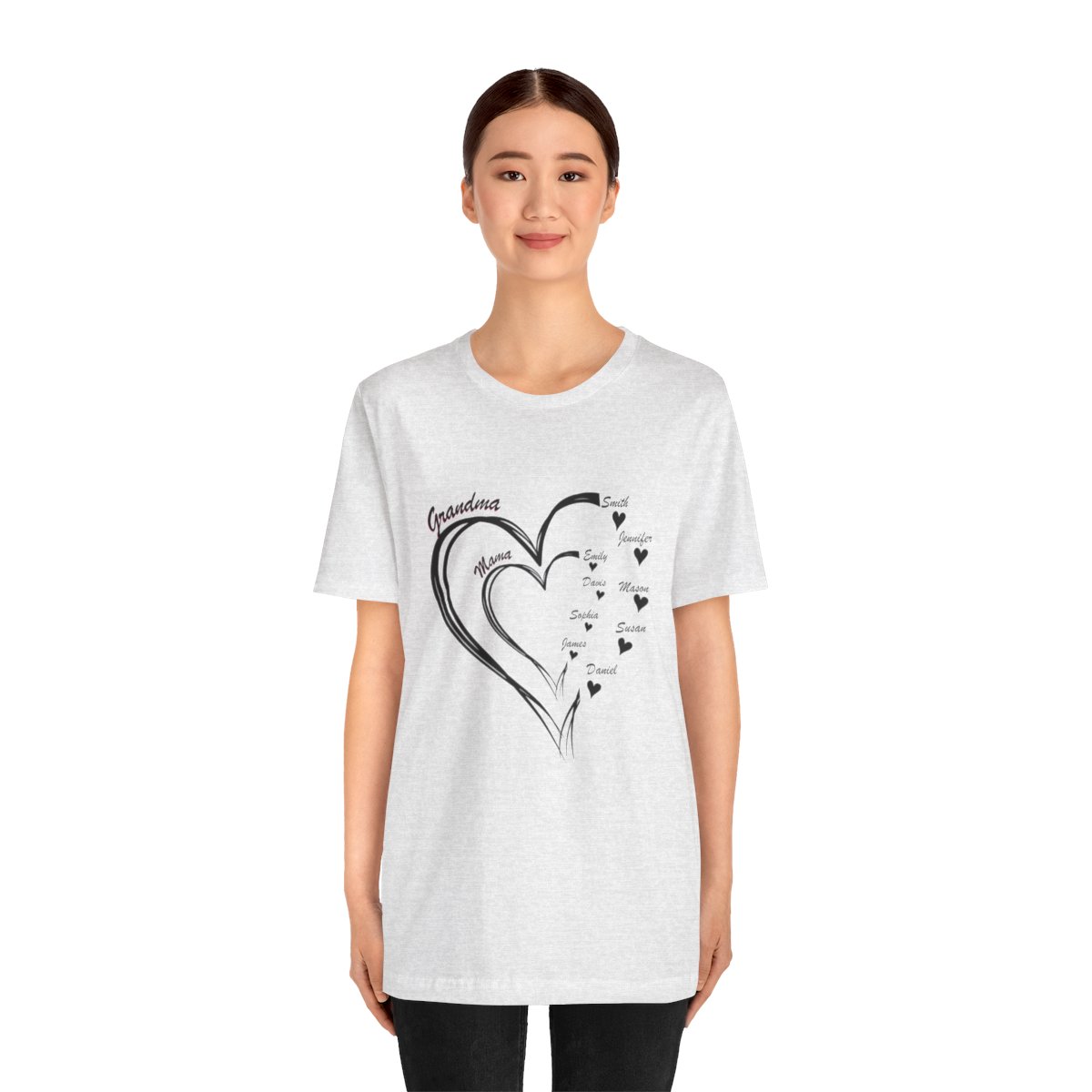 Custom Heart Mothers Day Unisex Jersey Short Sleeve Tee