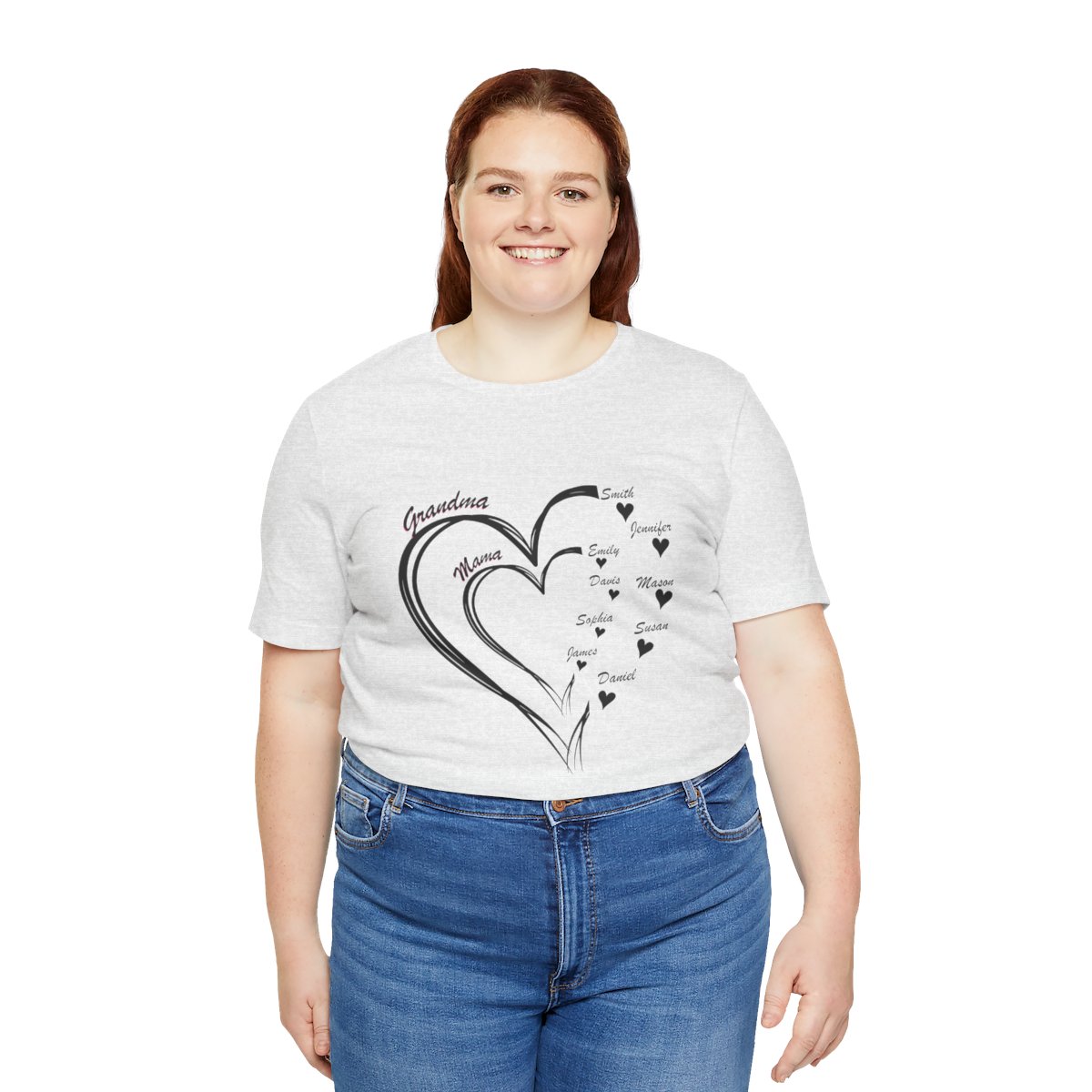 Custom Heart Mothers Day Unisex Jersey Short Sleeve Tee