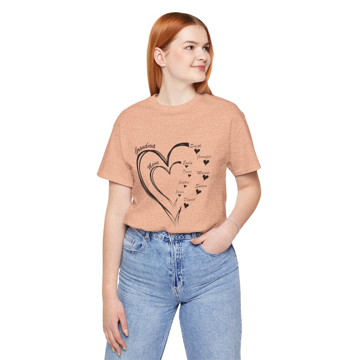Custom Heart Mothers Day Unisex Jersey Short Sleeve Tee