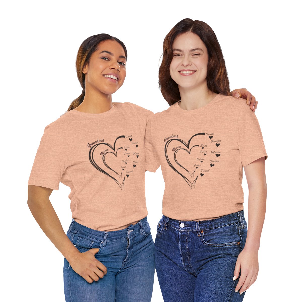 Custom Heart Mothers Day Unisex Jersey Short Sleeve Tee