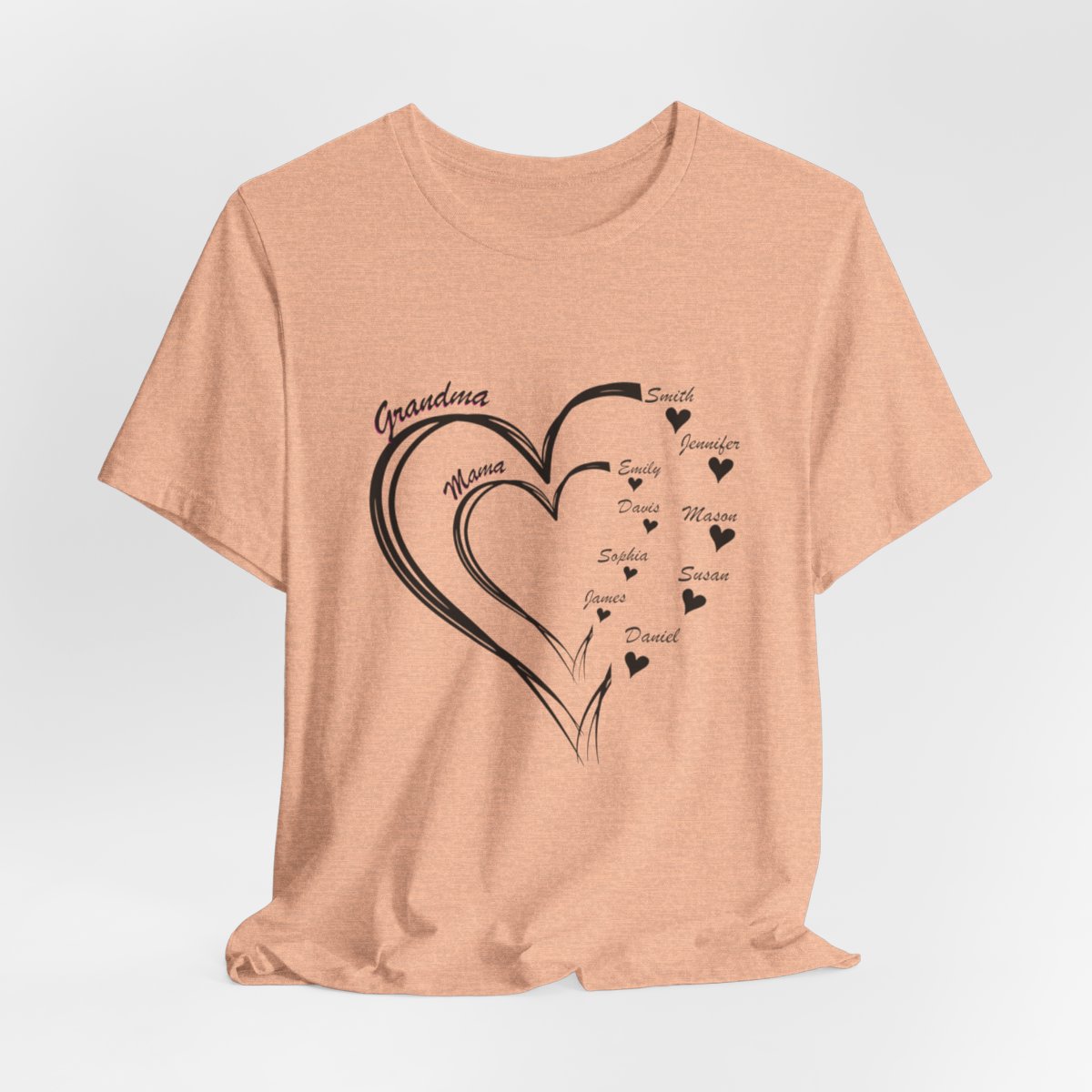 Custom Heart Mothers Day Unisex Jersey Short Sleeve Tee