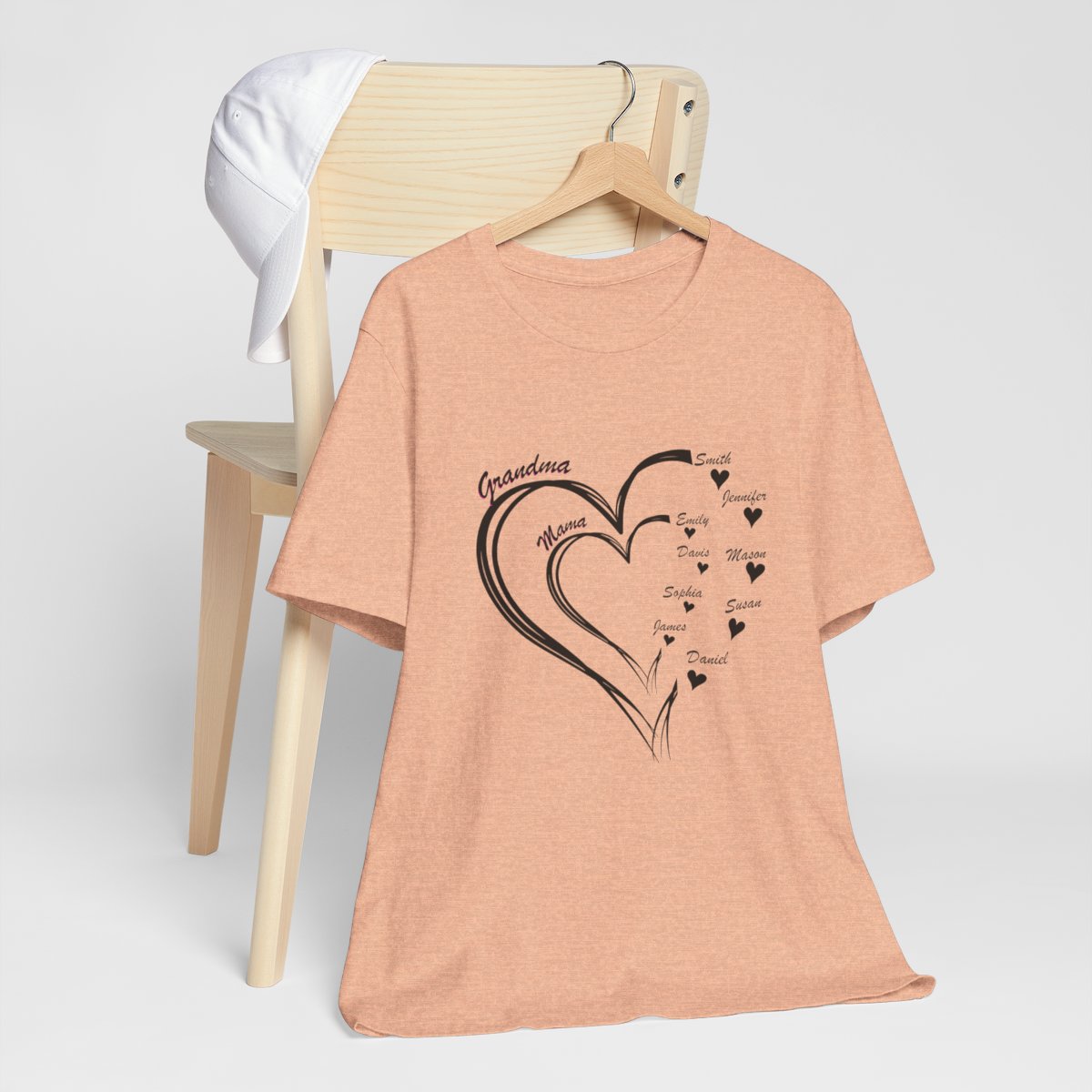Custom Heart Mothers Day Unisex Jersey Short Sleeve Tee