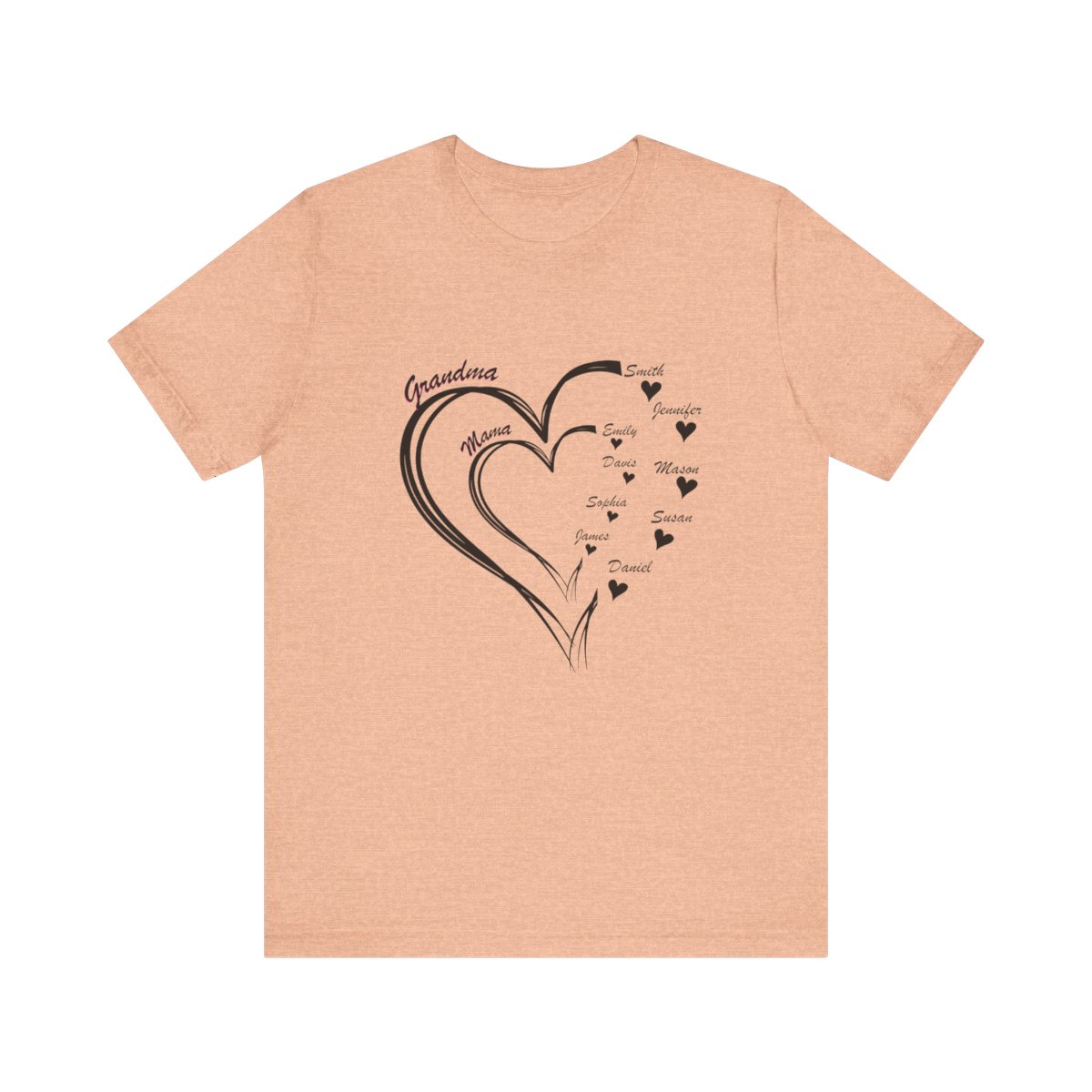 Custom Heart Mothers Day Unisex Jersey Short Sleeve Tee