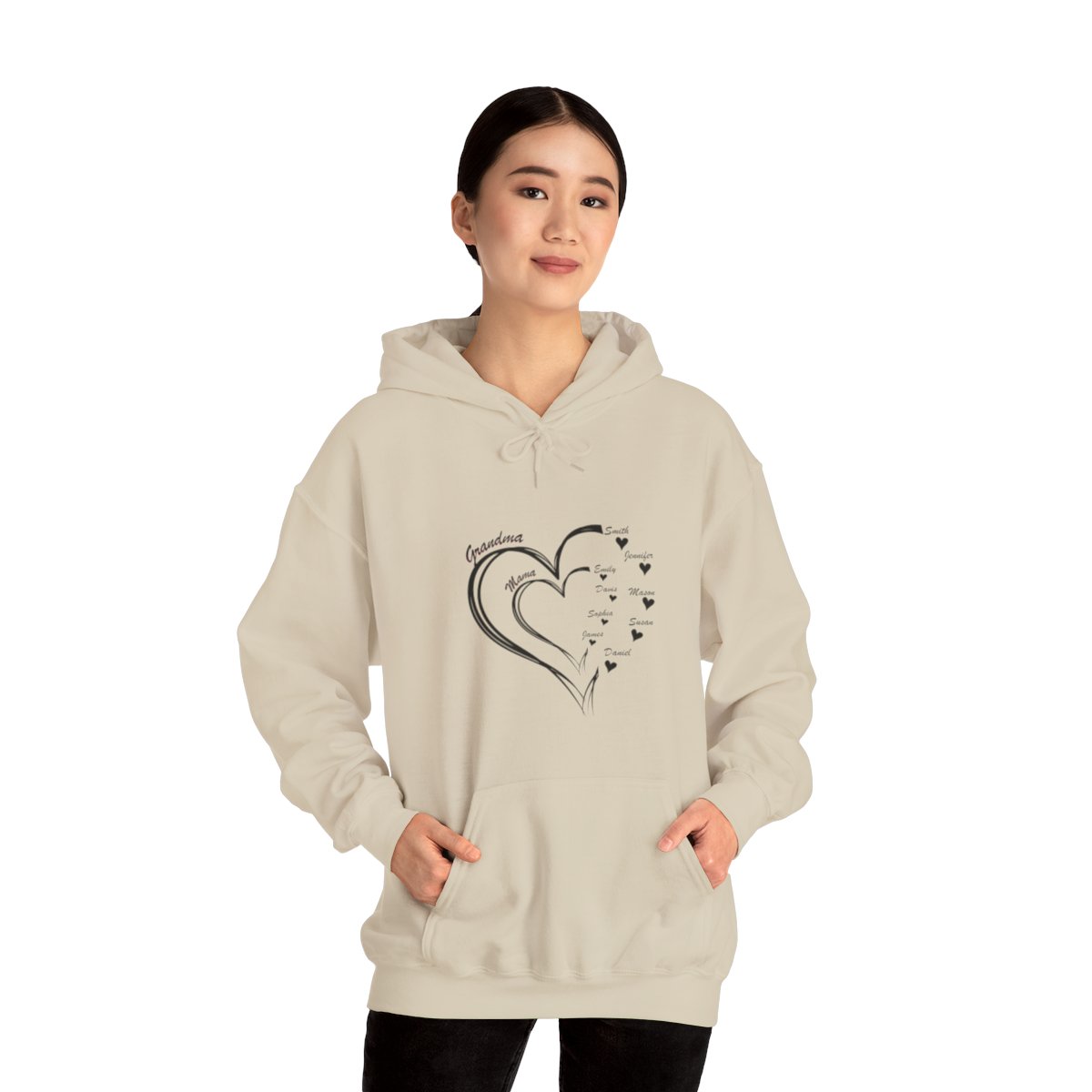 Personalized heart Mother's Day Custom Unisex Heavy Blend™ Hooded Sweatshirt