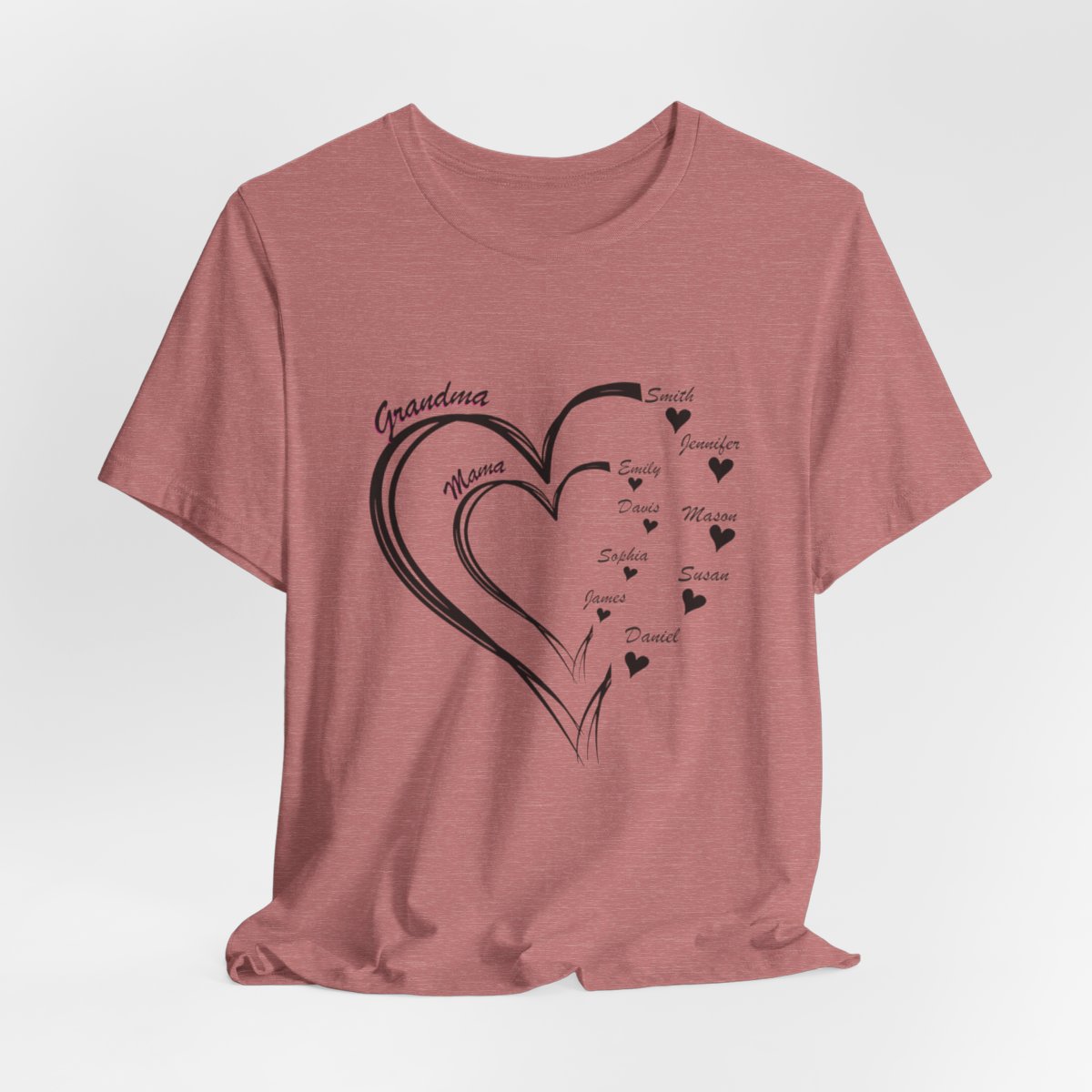 Custom Heart Mothers Day Unisex Jersey Short Sleeve Tee