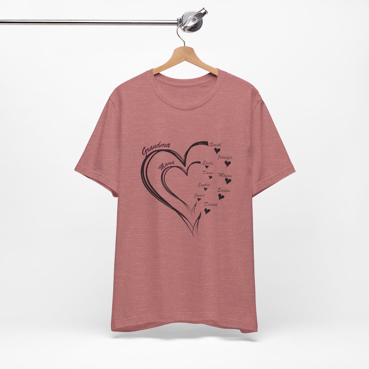 Custom Heart Mothers Day Unisex Jersey Short Sleeve Tee