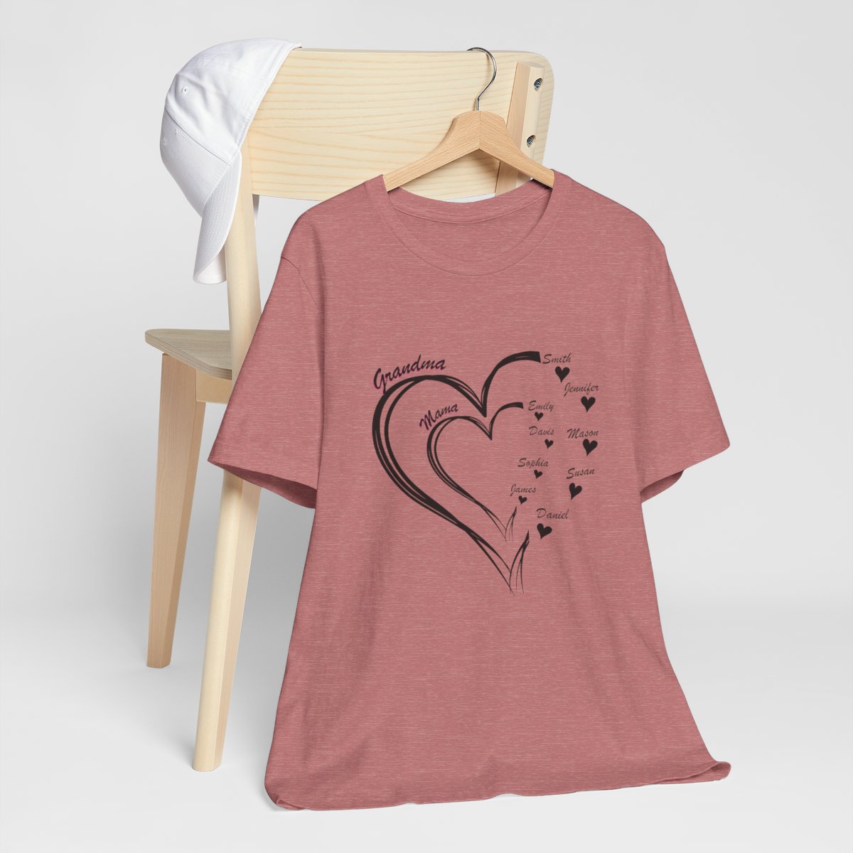 Custom Heart Mothers Day Unisex Jersey Short Sleeve Tee
