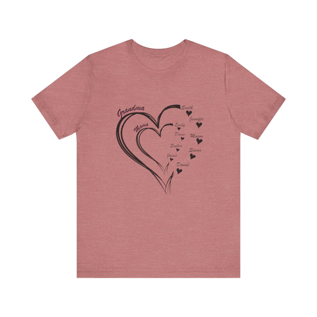 Custom Heart Mothers Day Unisex Jersey Short Sleeve Tee