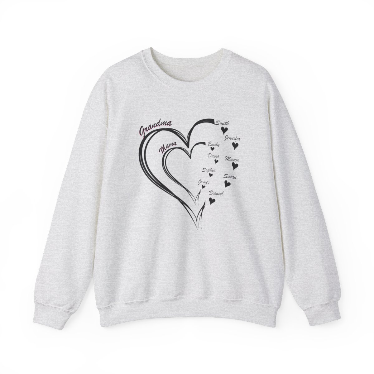 Personalized Mother's Day Heart Customized Unisex Heavy Blend™ Crewneck Sweatshirt