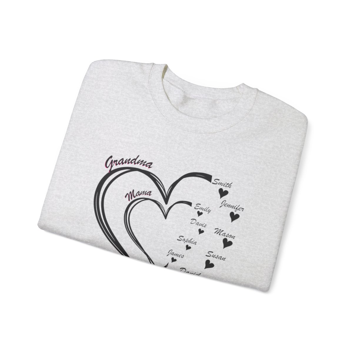 Personalized Mother's Day Heart Customized Unisex Heavy Blend™ Crewneck Sweatshirt