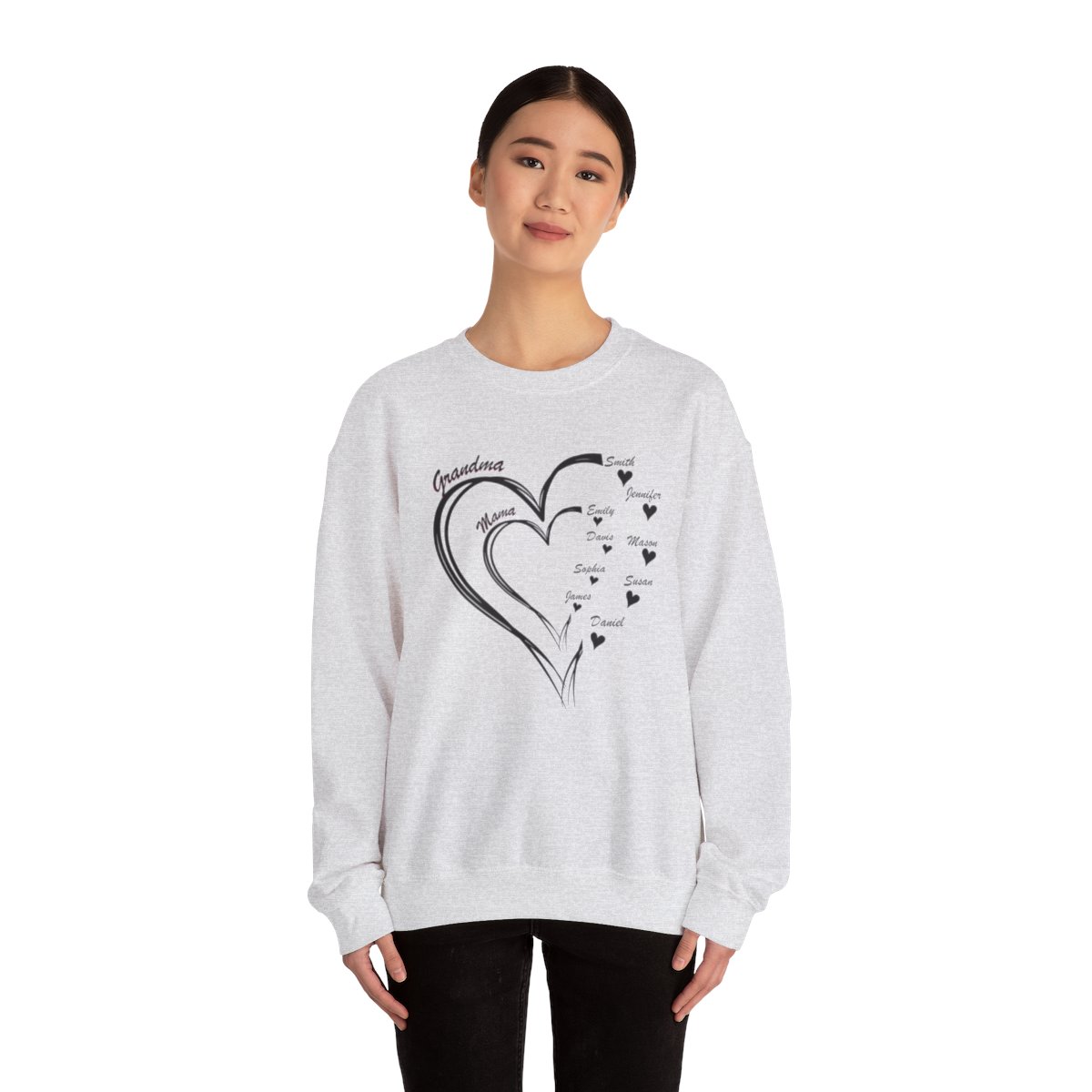 Personalized Mother's Day Heart Customized Unisex Heavy Blend™ Crewneck Sweatshirt