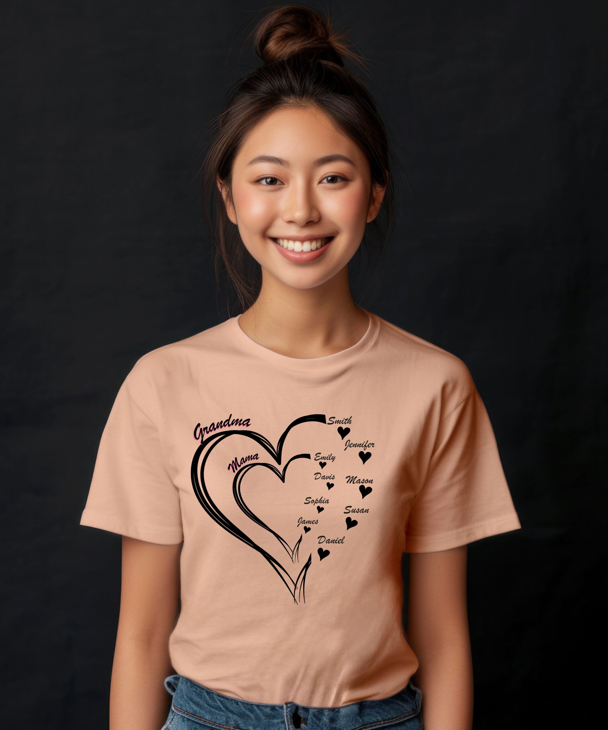 Custom Heart Mothers Day Unisex Jersey Short Sleeve Tee