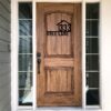 Custom Metal House Number Sign with House Drawing